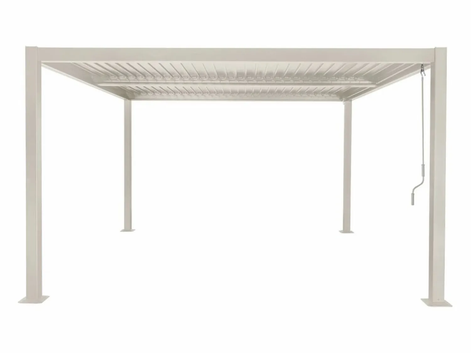 Sweeek Pérgola bioclimática de aluminio y acero con lamas orientables, Beige