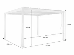 Sweeek Pérgola bioclimática de aluminio y acero con lamas orientables, Beige
