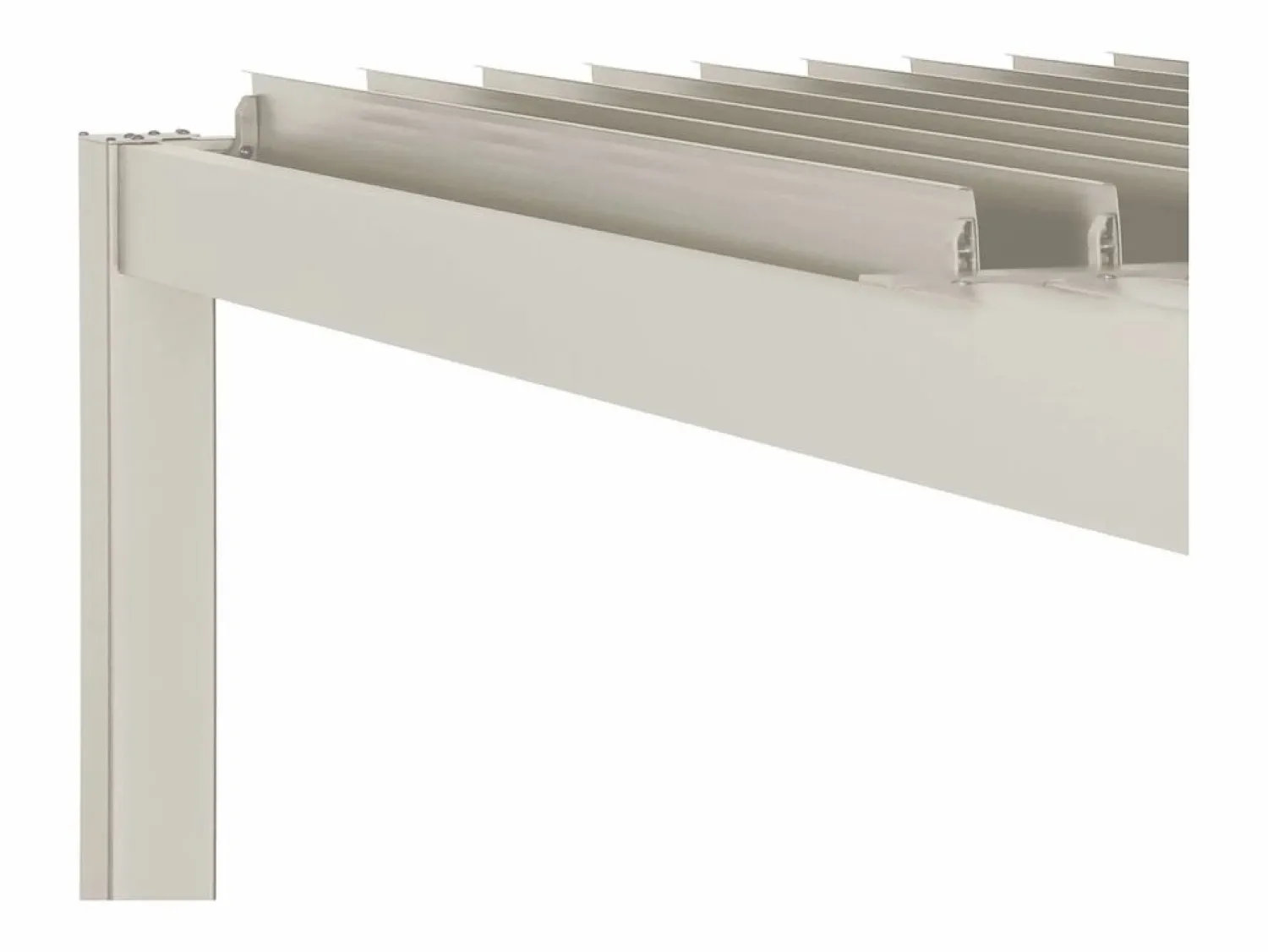Sweeek Pérgola bioclimática de aluminio y acero con lamas orientables, Beige
