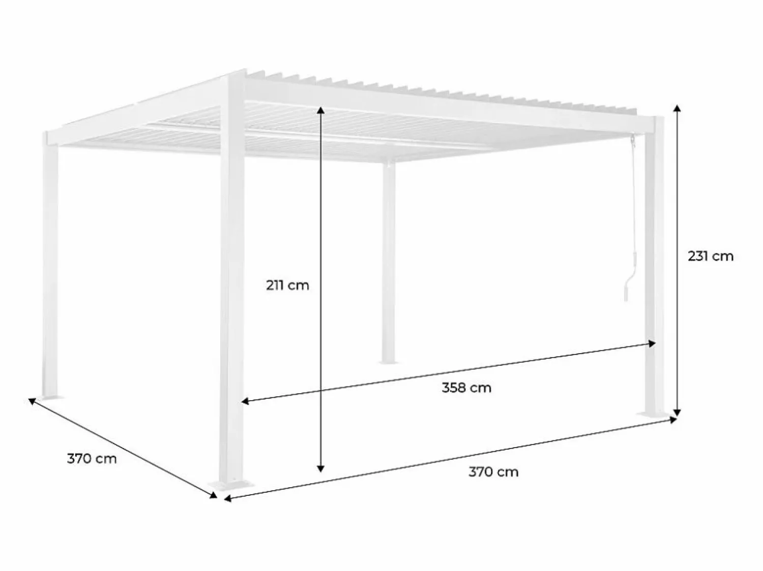 Sweeek Pérgola bioclimática de aluminio y acero con lamas orientables, Beige