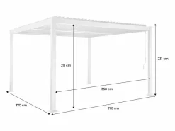Sweeek Pérgola bioclimática de aluminio y acero con lamas orientables, Beige
