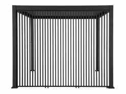 Sweeek Pérgola bioclimática de aluminio 3x4m + 3 persianas verticales 1m Negro
