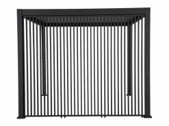 Sweeek Pérgola bioclimática de aluminio 3x4m + 3 persianas verticales 1m Negro