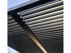 Outlet Concept-Usine Pérgola bioclimática de 4x3m con estructura y lamas de aluminio antracita NAXOS Gris