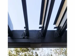 Outlet Concept-Usine Pérgola bioclimática de 4x3m con estructura y lamas de aluminio antracita NAXOS Gris