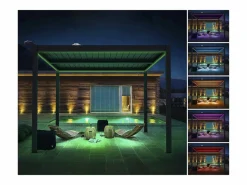 Habitat et jardin Pérgola bioclimática "Windsor" de aluminio con led 3 x 4 -