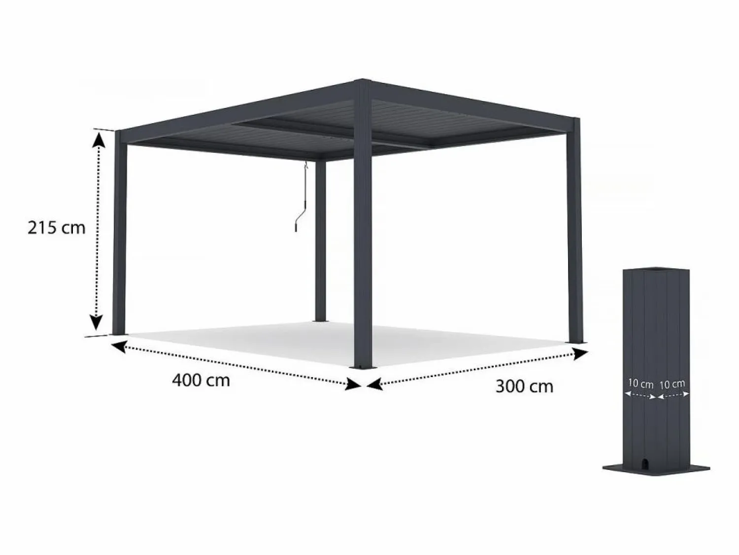 Habitat et jardin Pérgola bioclimática "Windsor" de aluminio con led 3 x 4 -