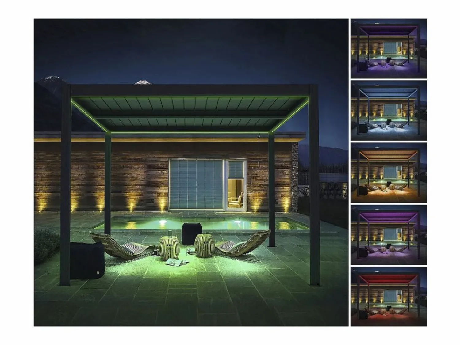 New Pérgola bioclimática "Windsor premium" con led y toldo de aluminio - 3 x 4 m - Pérgola