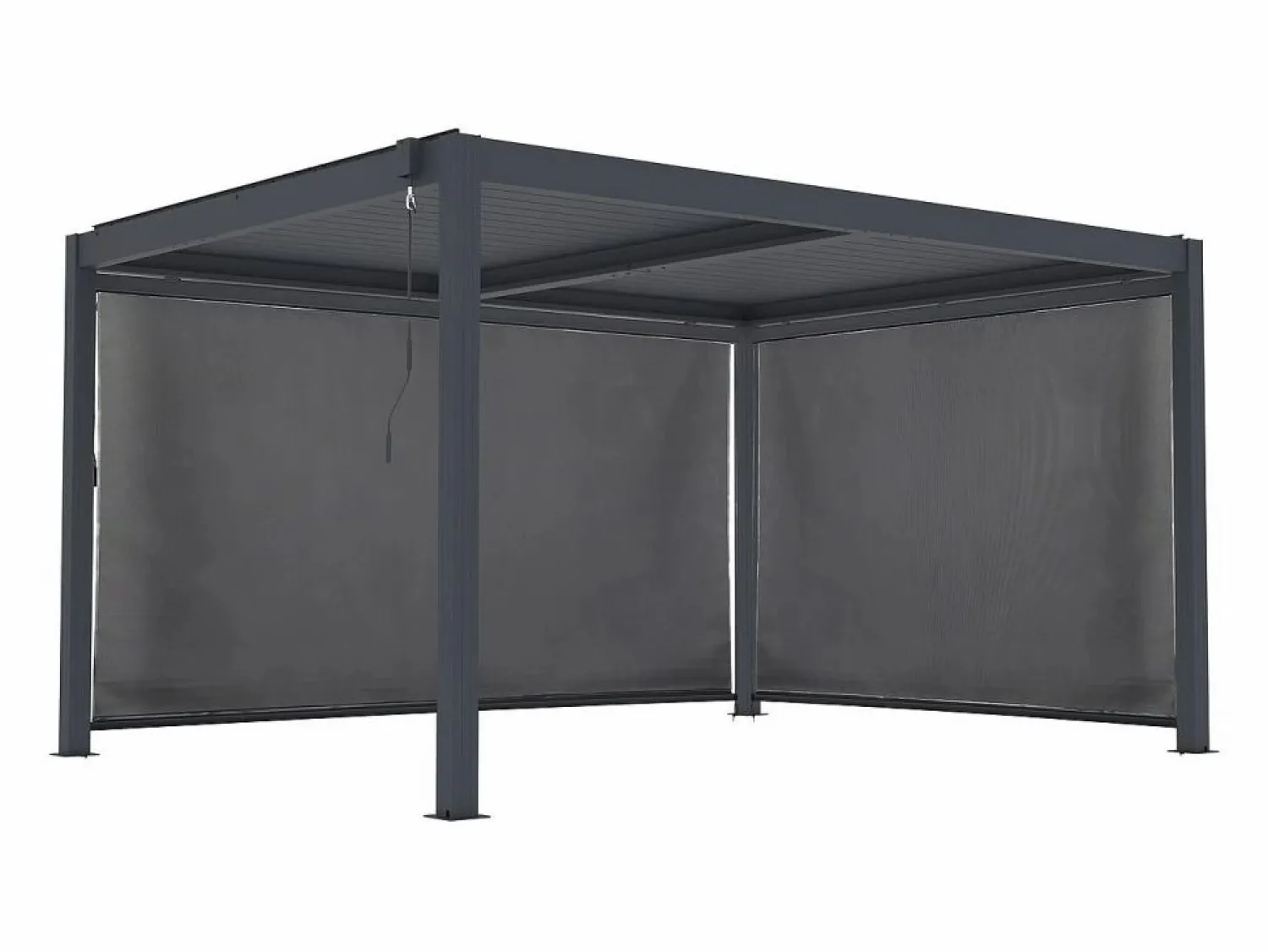 Best Habitat et jardin Pérgola bioclimática "Windsor premium" con led y 2 persianas de aluminio - 3 x 4 m - Gris