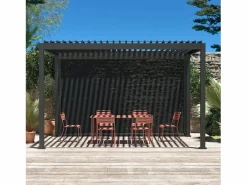 Outlet Pérgola bioclimática 3x4m con toldo vertical de 4m antracita Pérgola