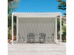 Sale Sweeek Pérgola bioclimática 3x4m con toldo vertical de 4m Blanco