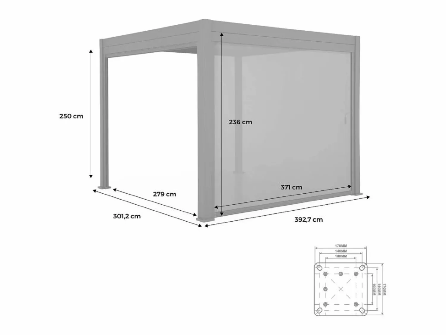 Sale Sweeek Pérgola bioclimática 3x4m con toldo vertical de 4m Blanco