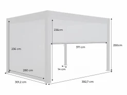 Hot Pérgola bioclimática 3x4m con 2 toldos verticales de 3m y 4m madera Pérgola