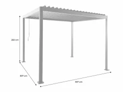 Sweeek Pérgola bioclimática 3x3m de aluminio y acero con lamas orientables y Marru00f3n
