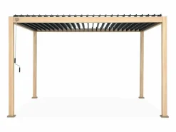 Sweeek Pérgola bioclimática 3x4m de aluminio con lamas orientables madera