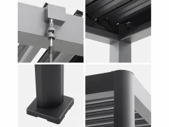Online Pérgola bioclimática 3x3m de aluminio y acero con lamas orientables y Pérgola