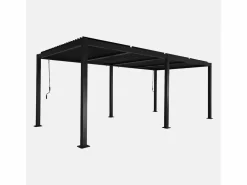 Discount Sweeek Pérgola bioclimática 3x6m de aluminio y acero con lamas orientables Negro