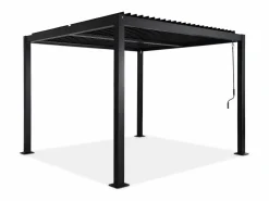 Discount Sweeek Pérgola bioclimática 3x3m de lamas de aluminio y acero Negro