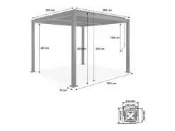 Discount Sweeek Pérgola bioclimática 3x3m de lamas de aluminio y acero Negro