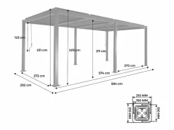 Discount Sweeek Pérgola bioclimática 3x6m de aluminio y acero con lamas orientables Negro
