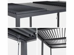 Discount Sweeek Pérgola bioclimática 3x6m de aluminio y acero con lamas orientables Negro