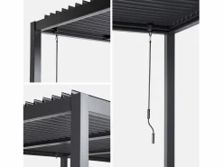 Discount Sweeek Pérgola bioclimática 3x6m de aluminio y acero con lamas orientables Negro