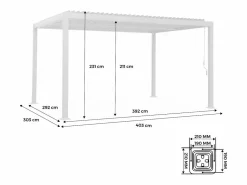 Clearance Sweeek Pérgola bioclimática 3x4m de aluminio y acero con lamas orientables Blanco