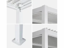 Clearance Sweeek Pérgola bioclimática 3x4m de aluminio y acero con lamas orientables Blanco