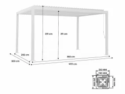 Clearance Sweeek Pérgola bioclimática 3x4m de aluminio y acero con lamas orientables Blanco