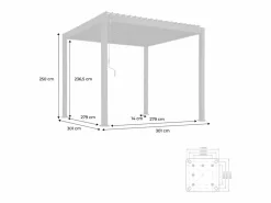 Sweeek Pérgola bioclimática 3x3m de aluminio con lamas orientables