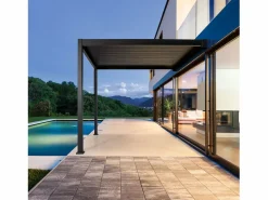 Sweeek Pérgola bioclimática 3x4m de aluminio adosada con lamas orientables