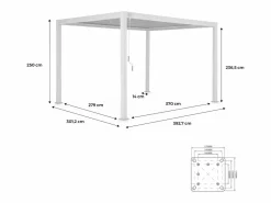 New Sweeek Pérgola bioclimática 3x4m de aluminio con lamas orientables antracita Negro