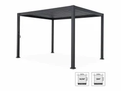 New Sweeek Pérgola bioclimática 3x4m de aluminio con lamas orientables antracita Negro