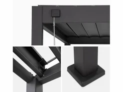 New Sweeek Pérgola bioclimática 3x4m de aluminio con lamas orientables antracita Negro