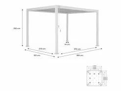 New Sweeek Pérgola bioclimática 3x4m de aluminio con lamas orientables antracita Negro