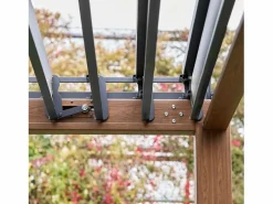 Sale Sweeek Pérgola bioclimática 3x4m de aluminio con lamas orientables madera Marru00f3n chocolate
