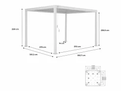 Sale Sweeek Pérgola bioclimática 3x4m de aluminio con lamas orientables madera Marru00f3n chocolate