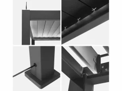 Sweeek Pérgola bioclimática 3x3m eléctrica de aluminio con iluminación led