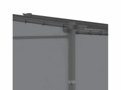Pérgola con techo retráctil, estructura de acero, poliéster, oscuro (297x295x230cm) Pérgola