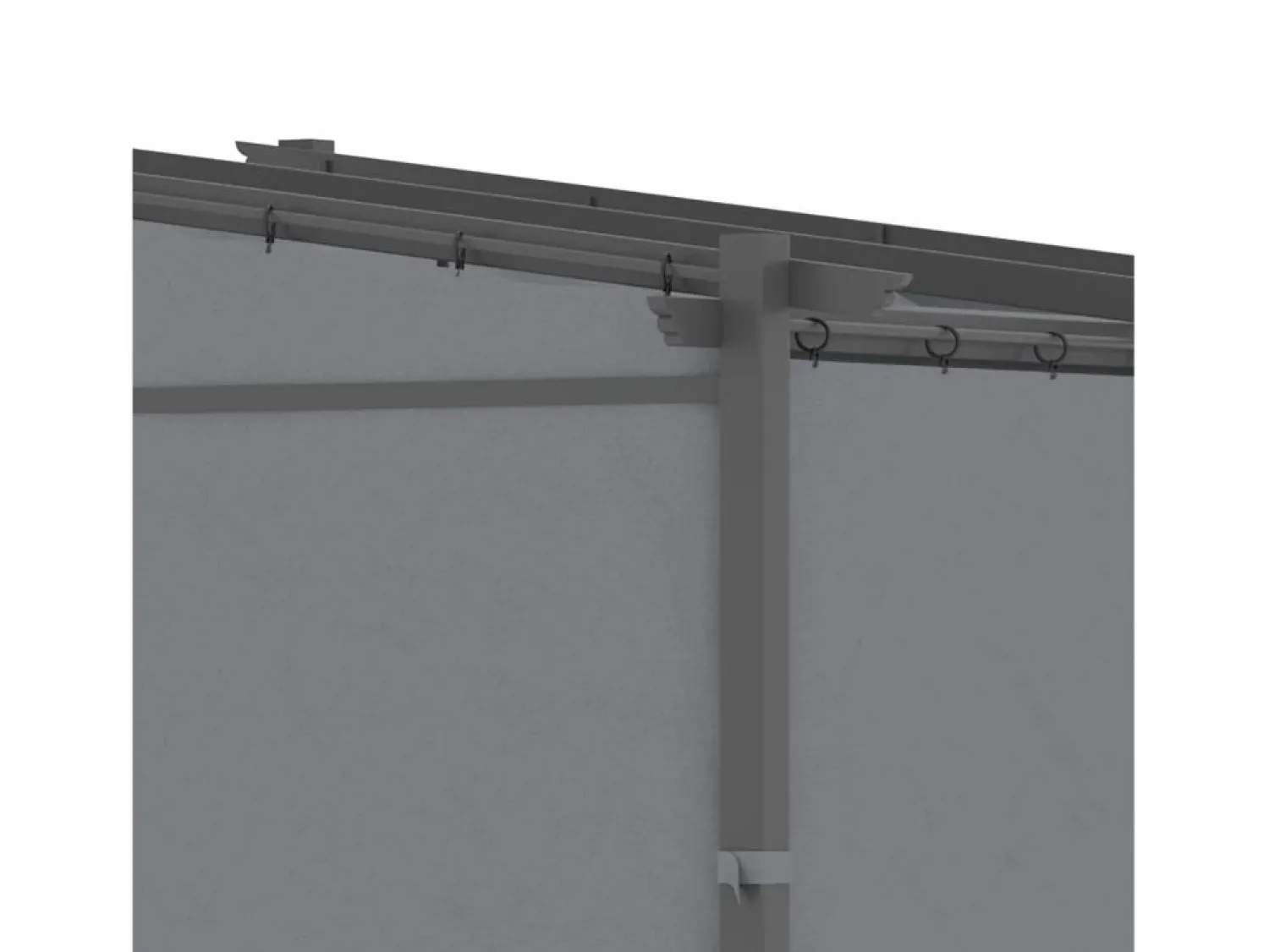 Pérgola con techo retráctil, estructura de acero, poliéster, oscuro (297x295x230cm) Pérgola