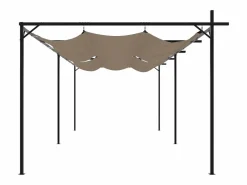 Pérgola con techo retráctil color topo 589x292x230 cm