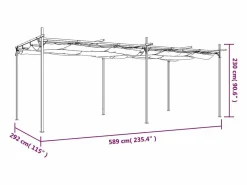 Pérgola con techo retráctil color topo 589x292x230 cm