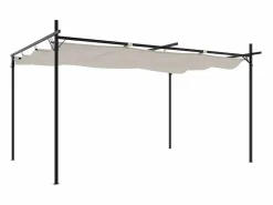 Discount Pérgola con techo retráctil 395x292x230 cm Crema