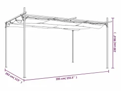 Sale Pérgola con techo retráctil antracita 395x292x230 cm Pérgola
