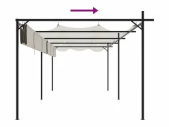 Best Pérgola con techo retráctil 589x292x230 cm Pérgola