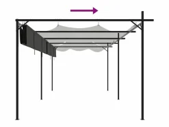 Hot Pérgola con techo retráctil antracita 589x292x230 cm Gris