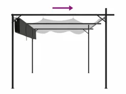 Hot Pérgola con techo retráctil antracita 295x292x230 cm Gris