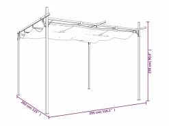 Hot Pérgola con techo retráctil antracita 295x292x230 cm Gris