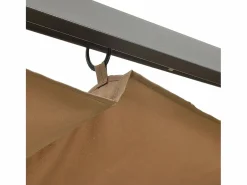 Pérgola con tejado retráctil acero gris taupe 3x3 m 180 g/m² ES231868 Pérgola