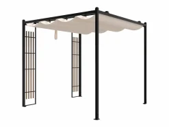 Discount Pérgola de acero con techo retráctil - con enrejado - 5,3 m² - - MAZARA Pérgola